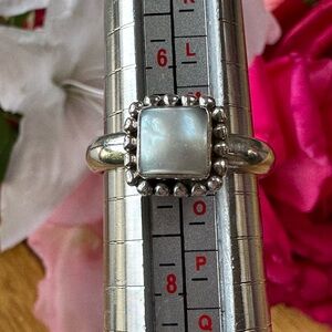 Silpada Sterling Silver 925 Square Mother-of-Pearl Ring size 7